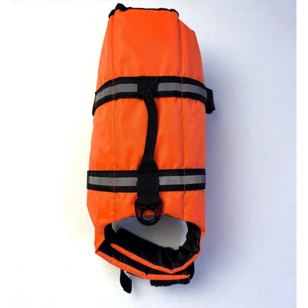Dog Life Jacket Size Small Orange Reflective Safety Vest Rescue Handle Swim PFD